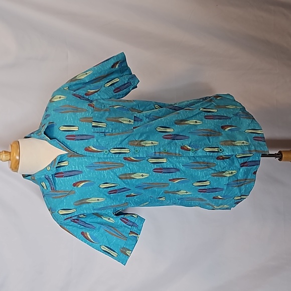 Izod Saltwater Performance short sleeve beach button down shirt, M - Picture 1 of 10